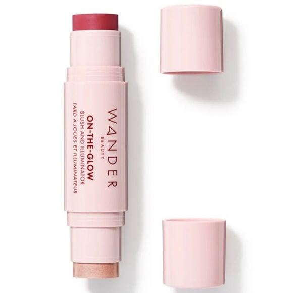 WANDER BEAUTY On-the-Glow Blush and Illuminator Strawberry Fields / Nude Glow - Picture 2 of 5